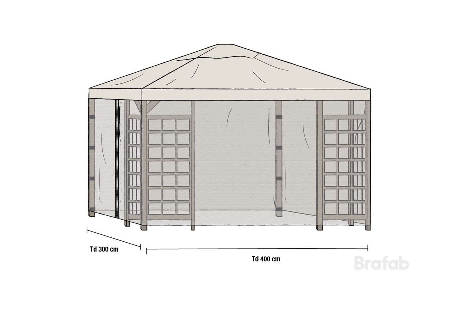 Hov Myggnät 3x4m 1par Brafab