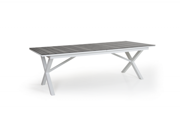 Hillmond matbord 238/297x100 H73 cm vit/grå Brafab