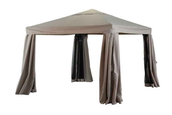 Biella paviljong 3x3m antracit/beige Brafab