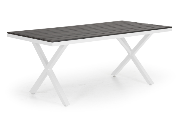 Leone matbord 200x100 H74 cm matt vit/grå Brafab