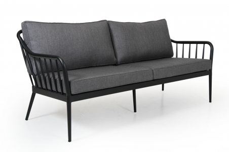 Coleville soffa 3-sits svart/grå Brafab